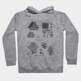 Chess Board Game Patent Print Hoodie